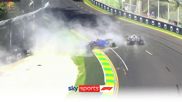 Alex Albon crashes out of the race and brings out the red flag at the Australian Grand Prix