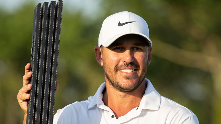 Individual Champion, Captain Brooks Koepka of Smash GC poses for a photo after the final round of LIV Golf Orlando at Orange County National on Sunday, Apr. 02, 2023 in Winter Garden, Florida. (Photo by Doug DeFelice/LIV Golf via AP)