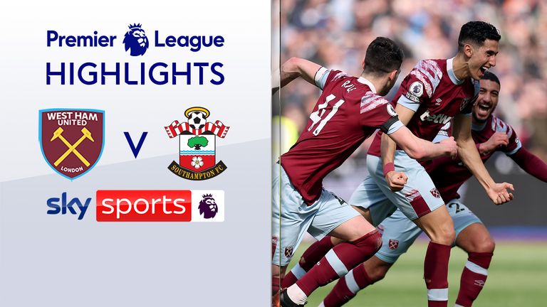 Highlights of West Ham against Southampton in the Premier League.