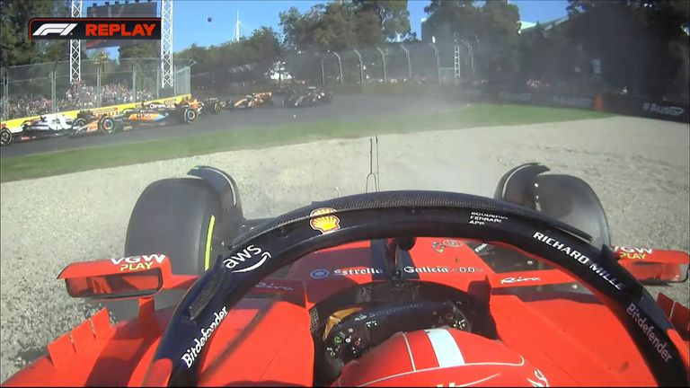 Charles Leclerc made contact with Lance Stroll and the Ferrari driver's race was over in the first lap in Melbourne